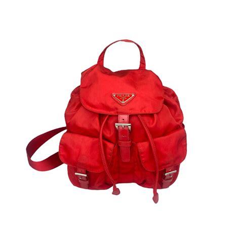 Prada Red Nylon Backpack Bz025 58c 65 182127 